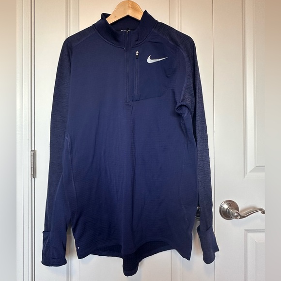 Nike Running Dri-FIT Navy Thermal Pull-over, Men’s size L - Picture 1 of 3